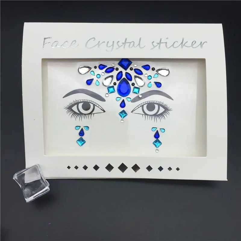 Tattoo Transfer Rhinestone Face Jewels Gems Glitter Tattoo Stickers Body Jewel Flash Fake Temporary Tattoo Festival Party Makeup Art Accessories 240426