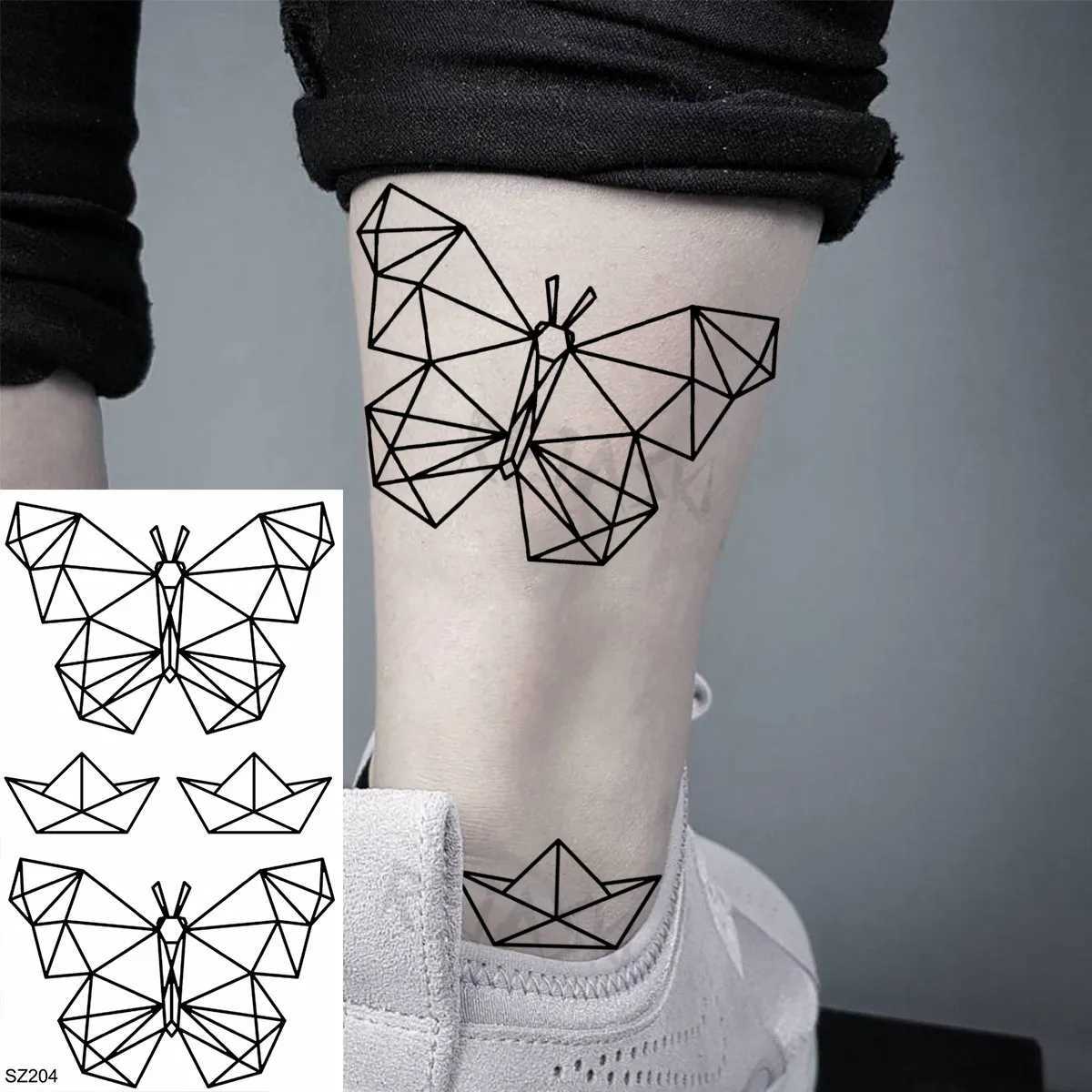 Tattoo Transfer Black Helm Spartan Temporäre Tattoos für Männer Erwachsener Schmetterling Feder Henna gefälschte Tattoo 3D Körperkunst Einweg Tatoos Aufkleber 240426