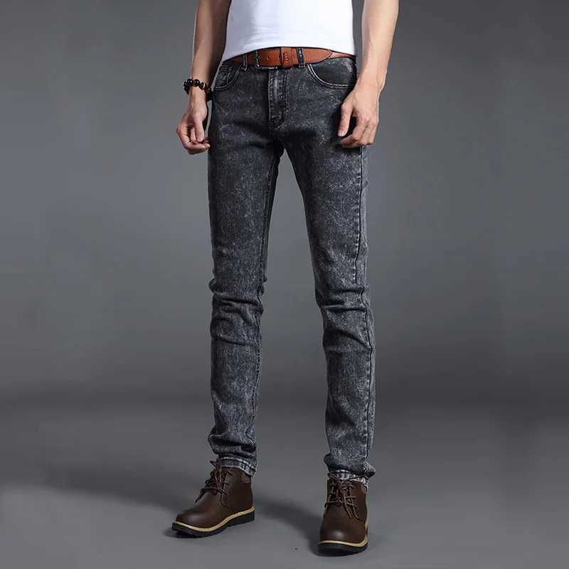 Men's Jeans High quality black gray blue skinny jeans for mens spring and summer slim fit denim jeans for mens cotton stretch denim jeansL2404