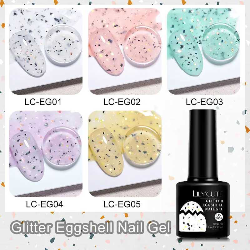 Esmalte lilycute 7ml glitter casco gel esmalte de mola de mola de mola de ouro Gel semi permanente em gel UV para as unhas Art Mergulhe os vernizes Y240425