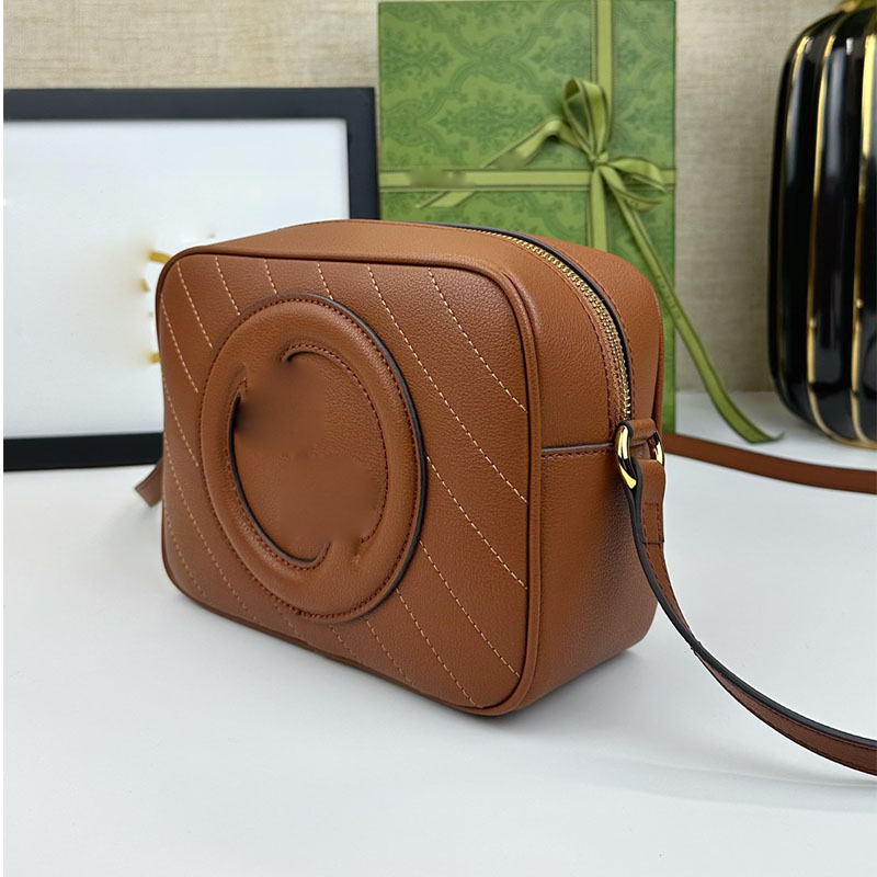 Luxury Woman Camera Bag designer läder crossbody väska mini brun plånbok handväska vintage axel totes handväska blixtlås byt mode kvinnors g messenger väska