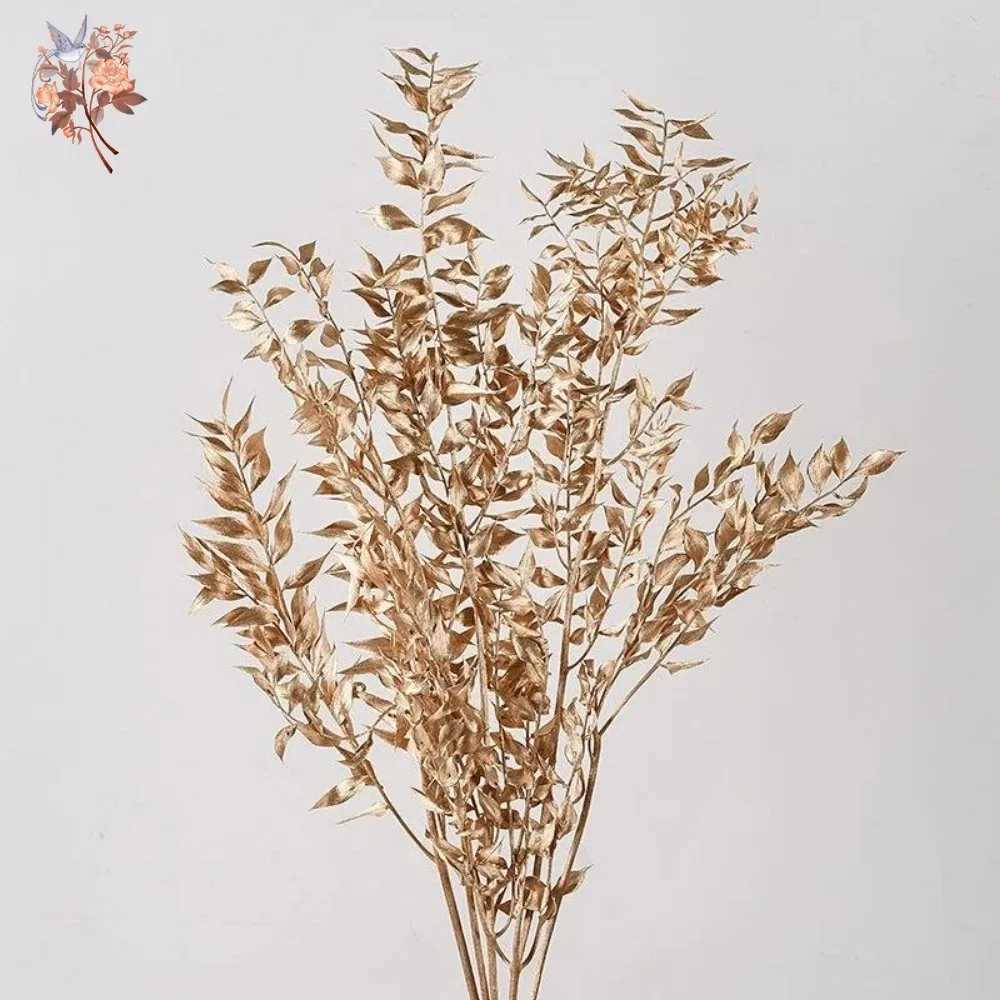 Fiori secchi foglie vere naturali ruscus fiore secco bouquet bianco eucalipto rami casa decorazioni matrimoni candele fai da te decorazione da tavolo da pranzo