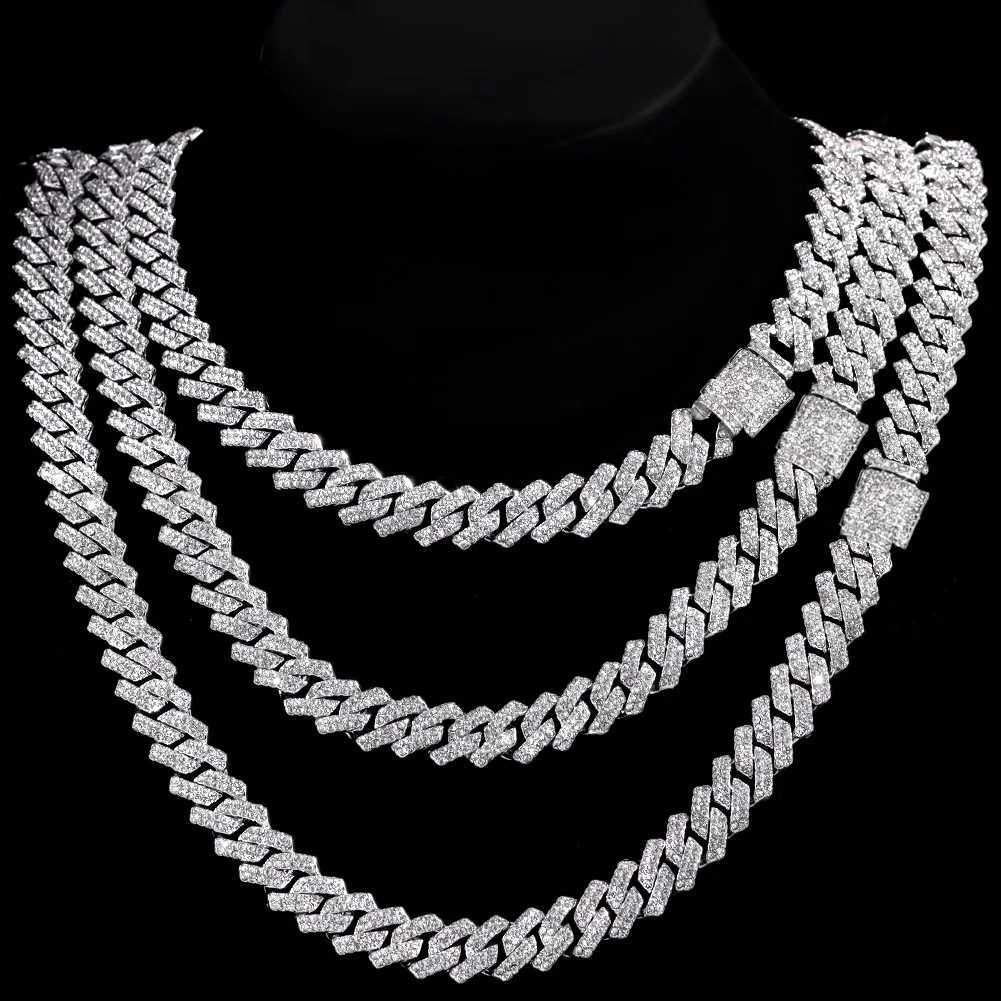 Strands Caraquet Punk Hip Hop Hop cuban Link Catena Collana Ice Out Crystal Collana Crystal Crystal Fashible Diamond Gioielli Gift 240424