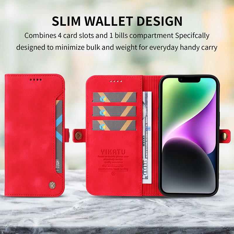 Leather Phone Case Dual Color Magnetic Cards Slot Phone bag For Iphone 15 14 13 12 11 Pro Max lyp141