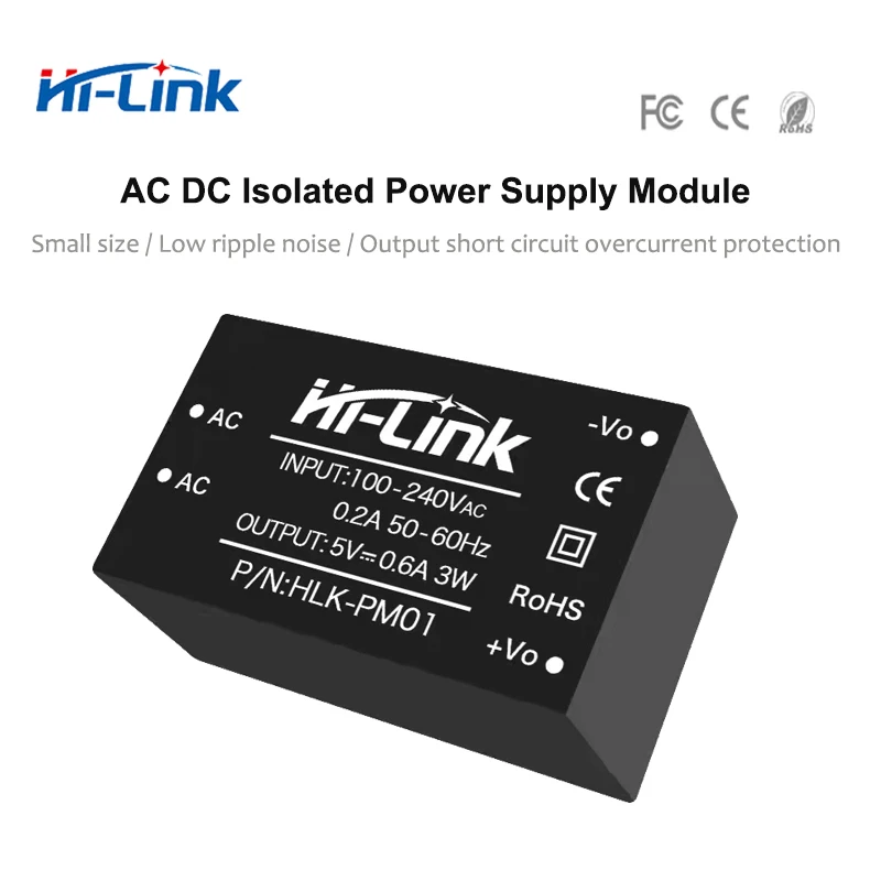 Levert Hilink gratis verzending 10 stcsHLKPM01 220V tot 5V 3W 600Ma Stap Down geïsoleerde schakelvoedingsmodule AC DC Converter