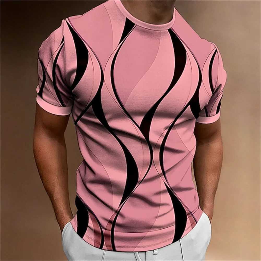 T-shirt maschile 2019 Maglietta da uomo New Mens 3D Stampa a strisce sportive Top Sum