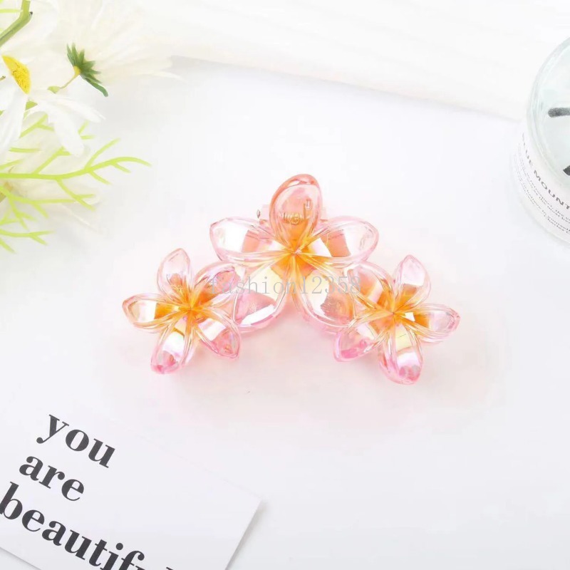 3 голова Plumeria Hair Clips Frangipani цветочные волосы.