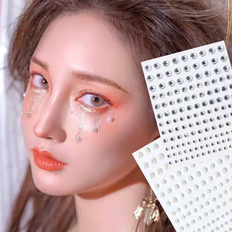 O0ZP Tattoo Transfer oogschaduw Face Diamonds Festival Body Decoratie Juwelen Stickers Zelfklevende nep Tattoos make -up nagel Rhinestone Wedding YZL1 240427