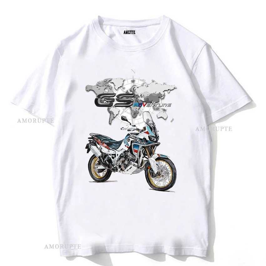 Erkek Tişörtler Im GS Macera Hon Africa Twin Crf 1000L Motosiklet T-Shirt Yeni Erkekler Tshirts Giyim Beyaz Top Moto Yolculuğu Spor Spor Gündelik TS TS TS TS TS TS