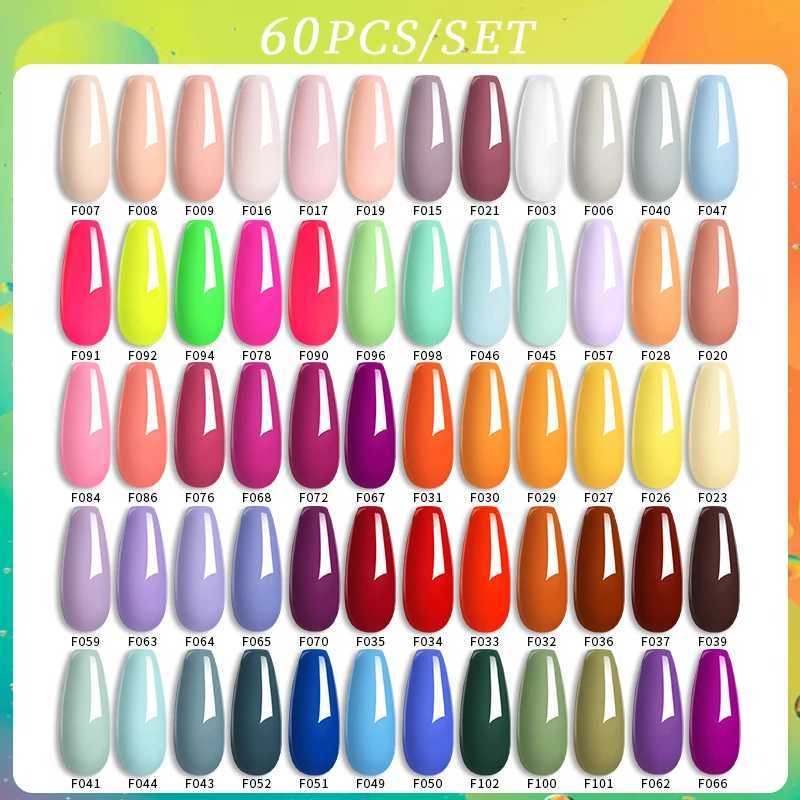 Лак для ногтей Lilycute 20/60,50psNail Gel Plice Set Set Kit Nude Pink Glitter Nail Art UV -гель набор Manicure Vernis Полу постоянного базового верхнего слоя Y240425