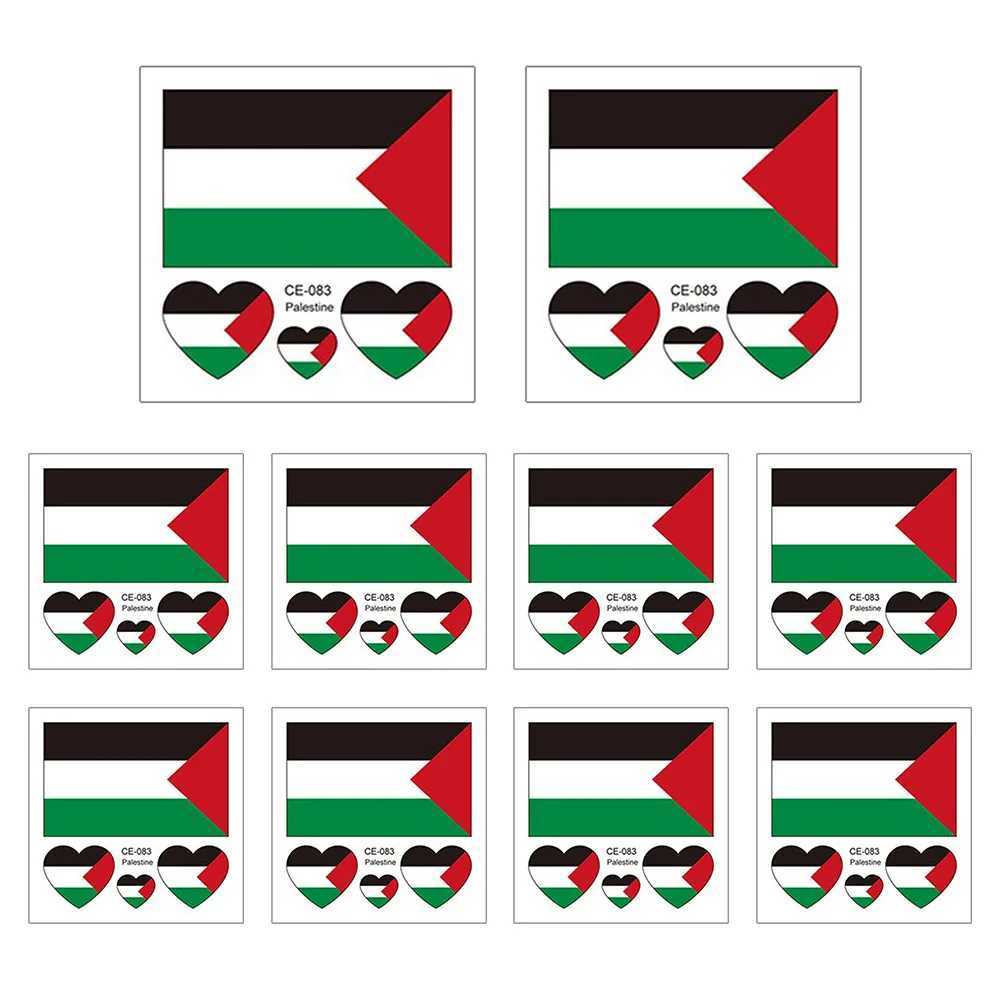 Tattoo Transfer 200-Adesivo de transferência de água Vibrante Cores vibrantes adesivos de tatuagem da bandeira palestina