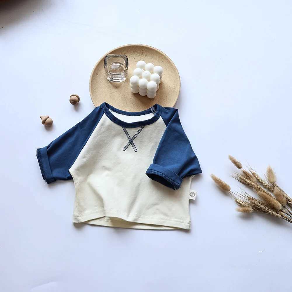 Kids Shirts Autumn Baby Blouse Toddler Girls Shirt Patchwork Infant Base Tops H240509
