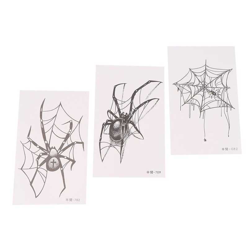 3SQT Tattoo Transfer Herbal Tattoo Stickers Spider Web Temporary Tattoos Lasting Punk Cobweb Fake Tattoo Cheap Goods Festival Art Man Tattoo Sticker 240426