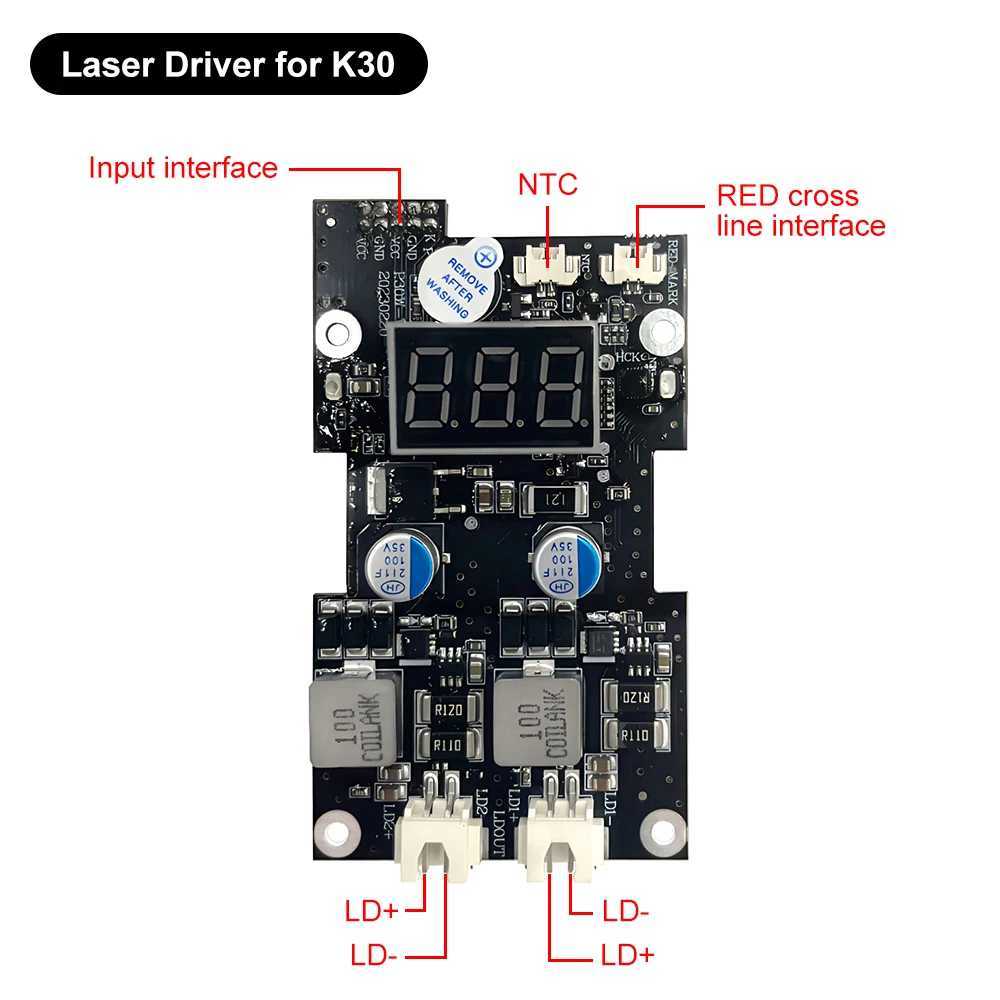 Kontakta linstillbehör Laserträd LT-K30 Lasermoudtillbehör Koppar Kärnskyddsfönster Lins Driver Board D240426