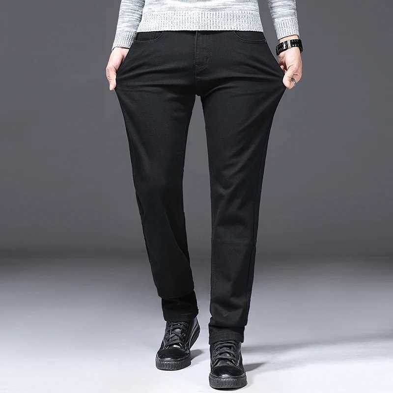 Herren Jeans Business Herren Jeans Casual Straight Stretch Fashion Classic Black Work Denim Herren Wthinlee Marke Kleidung Größe 28-40L2404