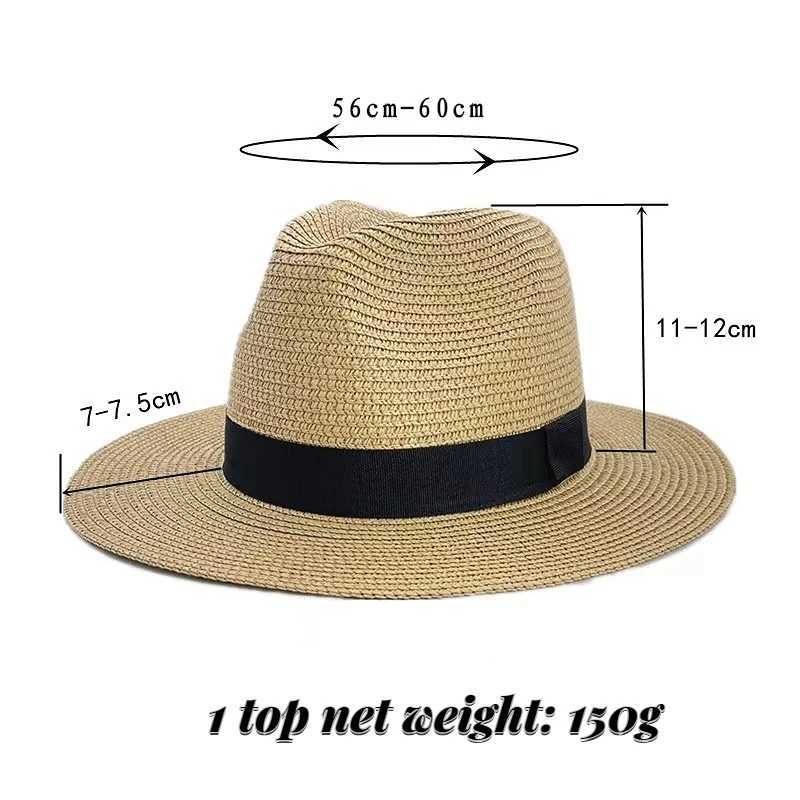 Wide Brim Hats Bucket Hats Wholesale of Bob Ricard Bucket Sun Hat Ribbon Straw Hat Summer Panama Outdoor Party Picnic Sunset Basin Hat for New Men and Women 240424