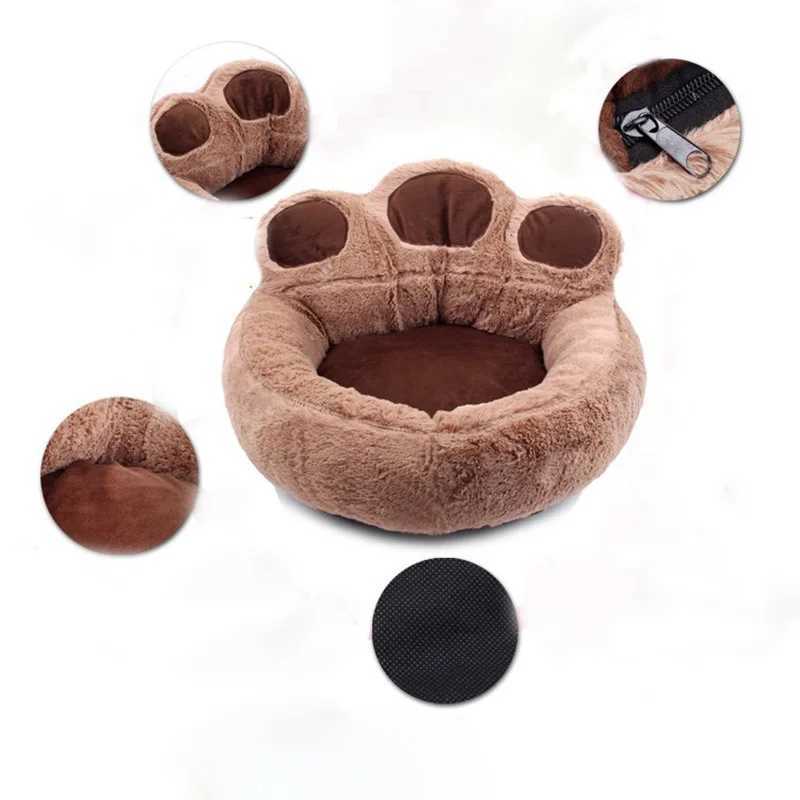 Cat Carriers Crates Houses Winter Warm Dog House Pet Bear Claw Nest Teddy Dog House Detachable and Washable Pet Bed Used for Cats Dogs Pet Supplies Accessories 240426