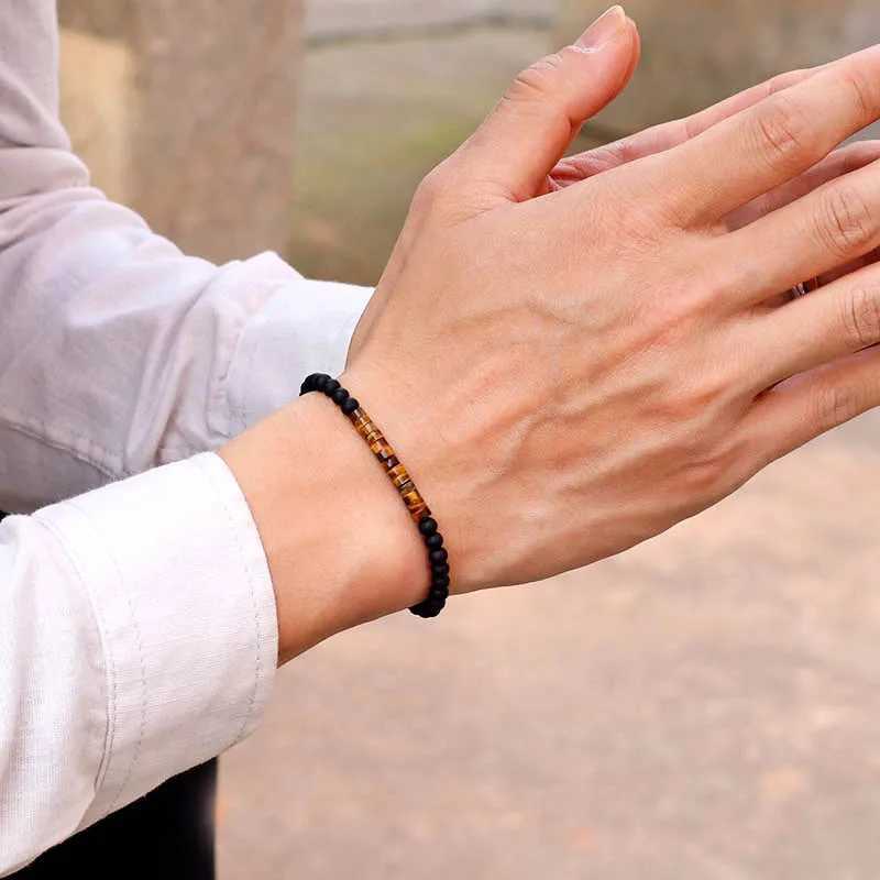 Kralen nieuwe minimalistische 4 mm kraal armband unisex keizer agaat kleine steen meditatie yoga touw beha paar pulsera uit Brazilië