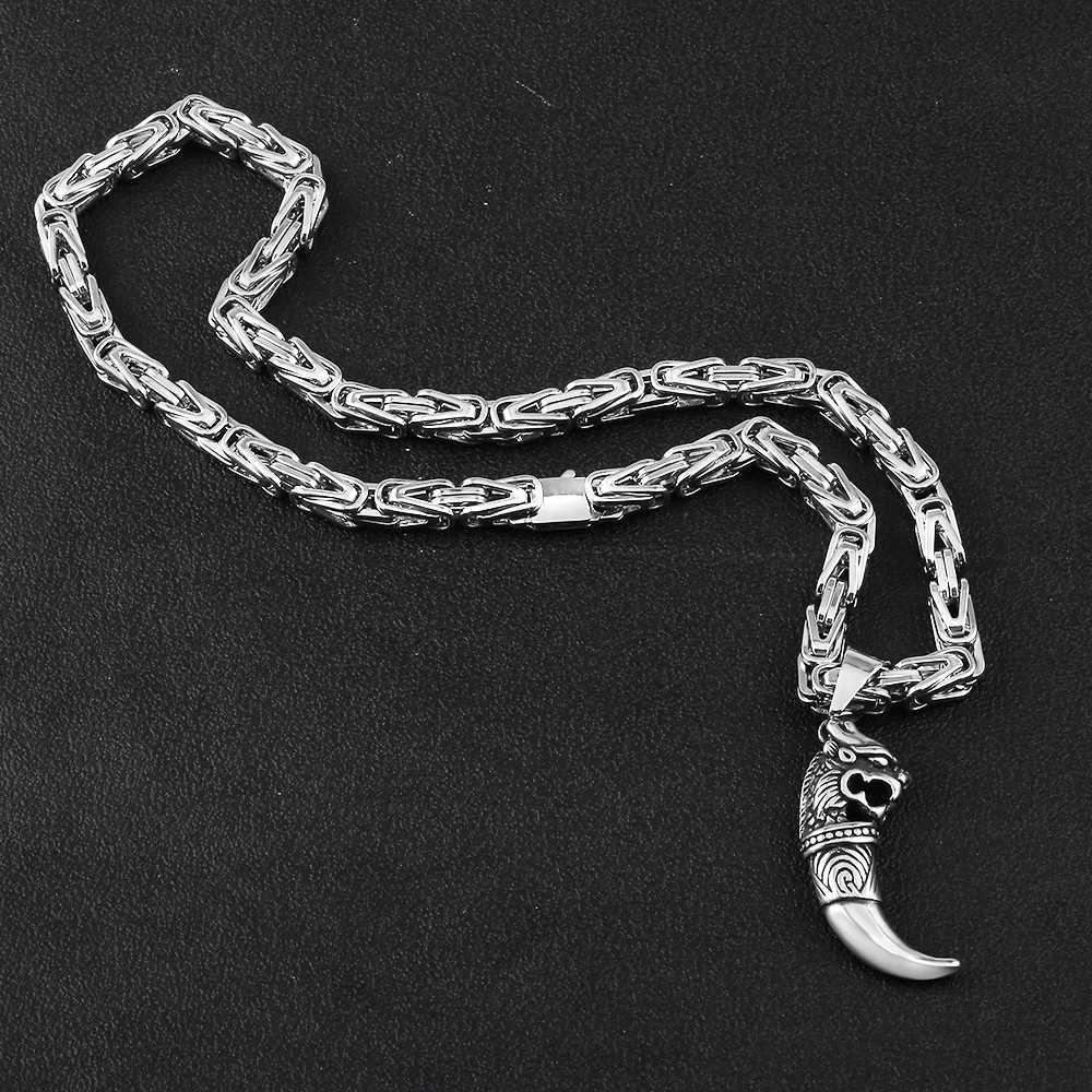 Strengen heren 6,5 mm hanger ketting ketting Byzantine Empire ketting roestvrijstalen zilver gekleurde ketting sieraden keizer ketting 240424