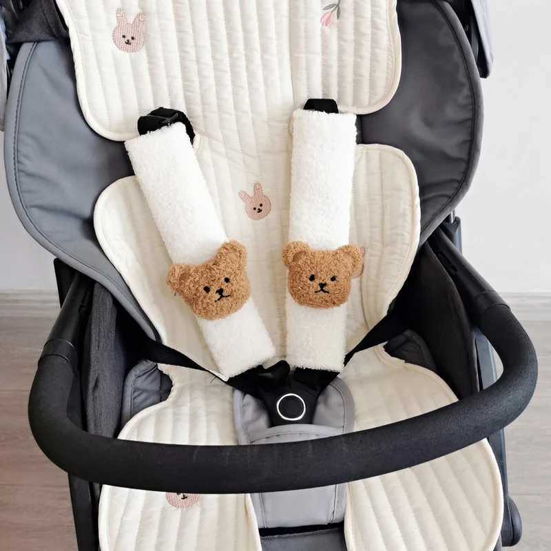 Barnvagnsdelar Tillbehör Baby Car Seat Belt Cover Plush säkerhetsbälte Barnvagn Tillbehör Kudde axelbälte täcker barns mjuka kudde bröstskyddsll2404