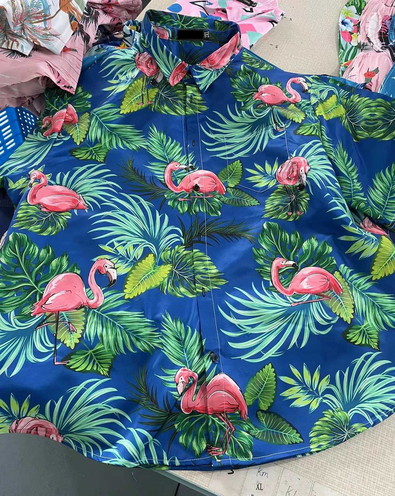 Mäns casual skjortor sommar Hawaiian klänningskjorta Mens Loose Colorful Printed Short Sleeve Plus Size 3xl Brand Clothing Men Beach Floral Aloha Shirts 240424
