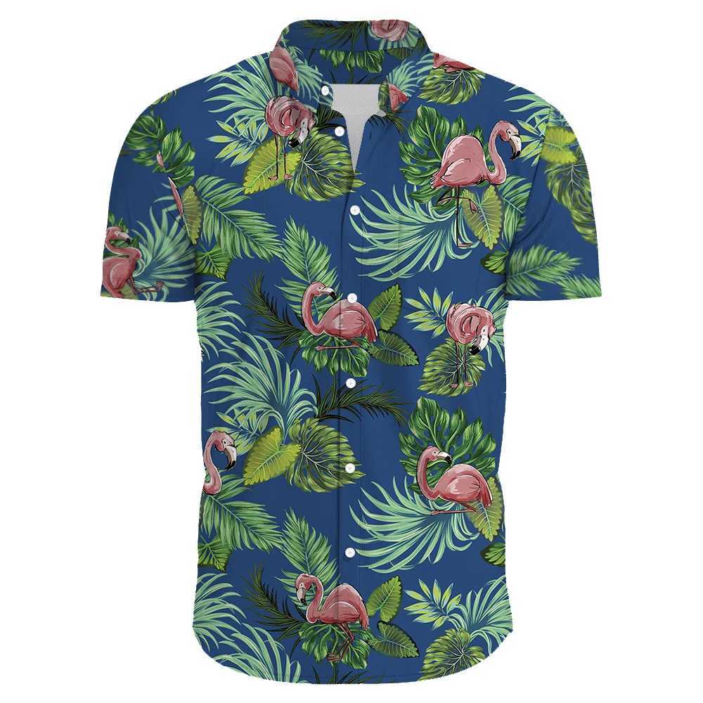 Mäns casual skjortor sommar Hawaiian klänningskjorta Mens Loose Colorful Printed Short Sleeve Plus Size 3xl Brand Clothing Men Beach Floral Aloha Shirts 240424