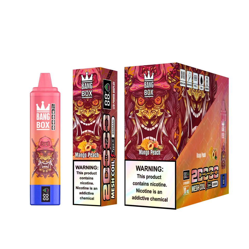 Oryginalne Bang Box 20k Puff E papierosy 20000 Puffs 35 ml Prefild Pod inteligentnym ekranem Vape Vape Pen Juice 850 MAH Urządzenie z siatki akumulatorowej