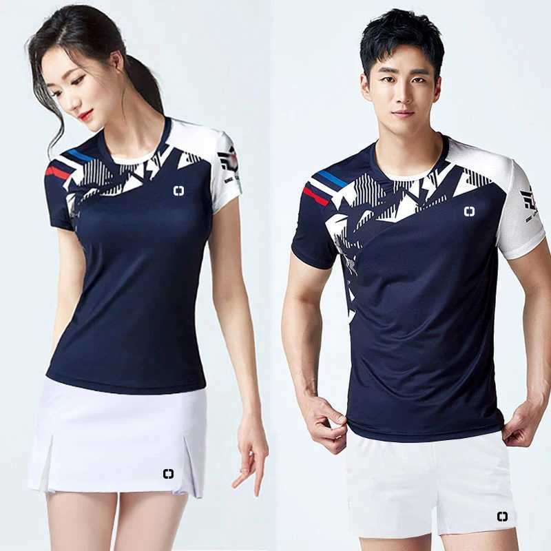 Women's Tracksuits J1 New Short sleeved Badminton Suit for Men and Women Summer Sports Tennis Suit and Volleyball Suit 240424