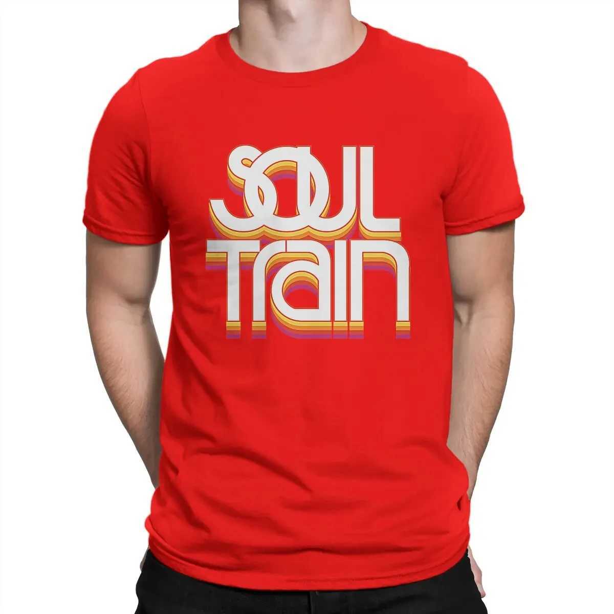 Męskie koszulki Męskie T-shirt Soul Train Printed T-shirt Crewneck Short Sut Summer Summer Streetwear Oversed Tee Men Men Ubranie
