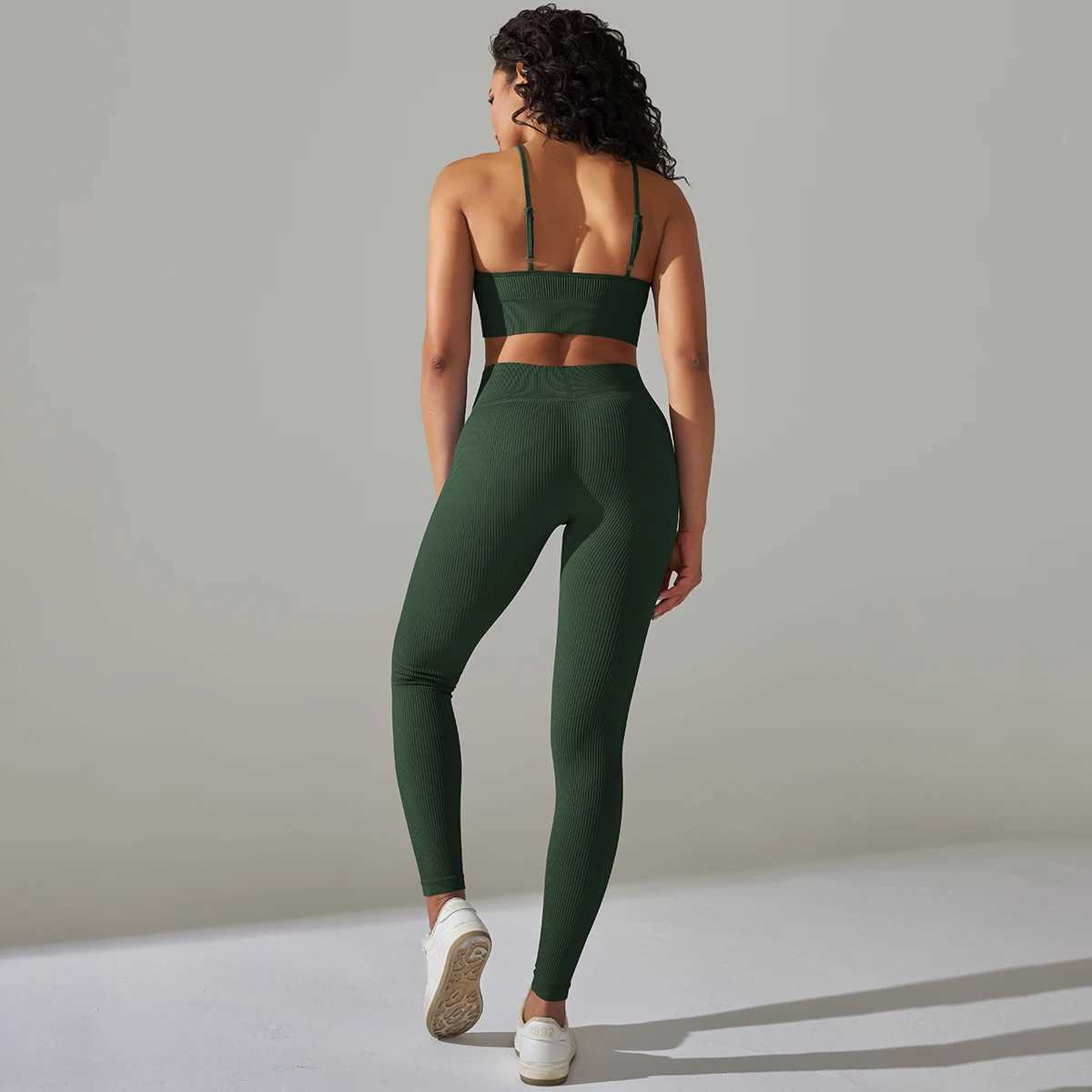 Tracce femminili da donna senza cuciture senza soluzione di continuità di abbigliamento sportivo yoga set di gambe in palestra ad alta gamba palestra set di fitness set acido lavato Activity Suit 240424