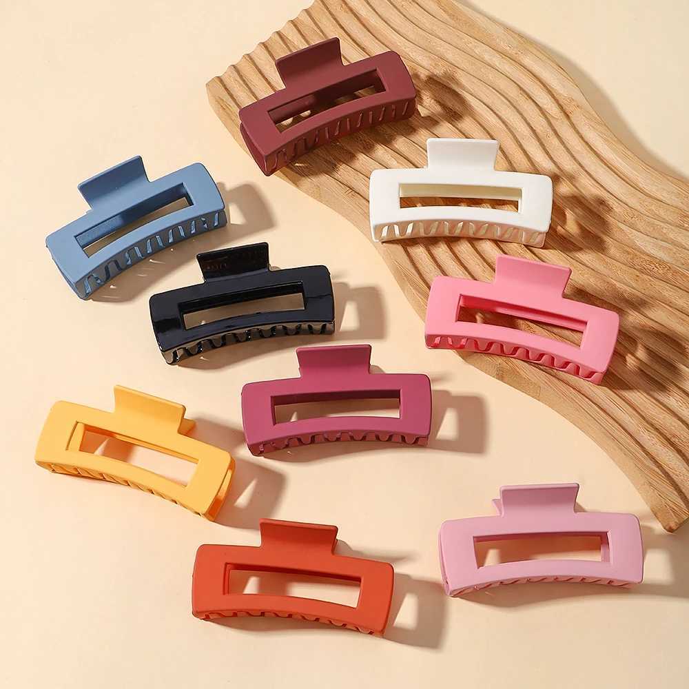 Clips de cheveux Barrettes Clawes de cheveux carrés pour femme épingles à cheveux acryliques Barrette Crab Clips Headwear Girls Ponytail Clip Femmes Accessoires de cheveux 240426