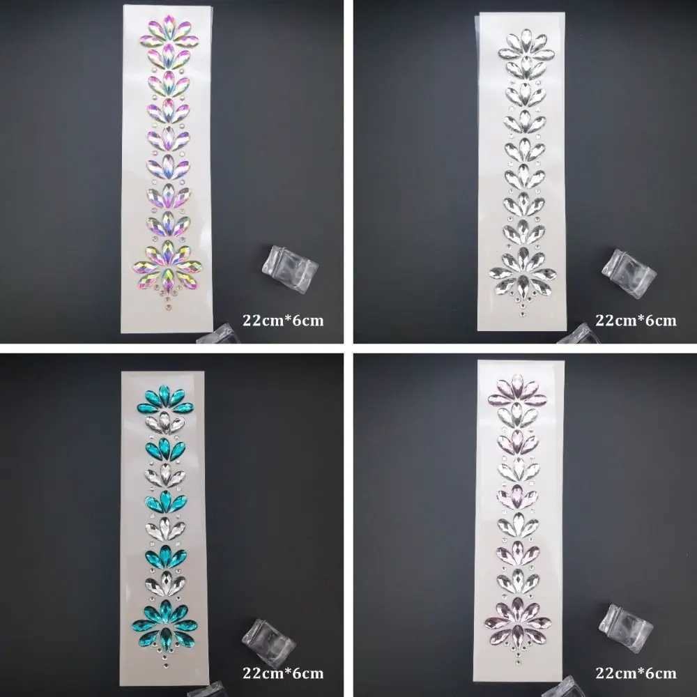 RLT9 Tattoo Transfer Fashion EDM Music Festival Tattoo Stickers Glitter 3D Body Face Colored Rhinestone Adhesive Hair Jewels Crystal Paine Pannklistermärke 240427