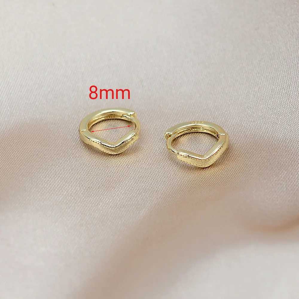 Stud Korean einfache Piercing Cross Flower Hoops Huggie Ohrringe Ringe Kleine Geometrie runde Strasssteine Goldfarbe Ohrringe Geschenk