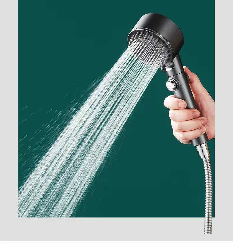 Bathroom Shower Heads New High Pressure Shower Head 6 Modes Adjustable Showerheads with Hose Set Water Saving Stop Spray Nozzle Bathroom Accessories
