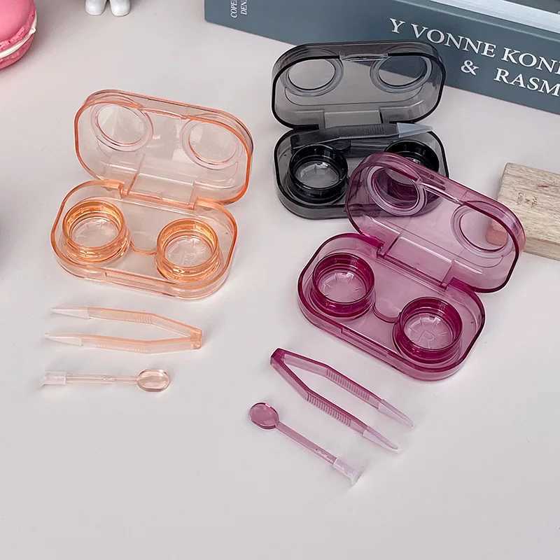 Kontakta linstillbehör 1st Glasögon kosmetiska kontaktlinser Box Kontaktlinsfodral för Eyes Travel Kit Holder Container Resetillbehör Partihandel D240426