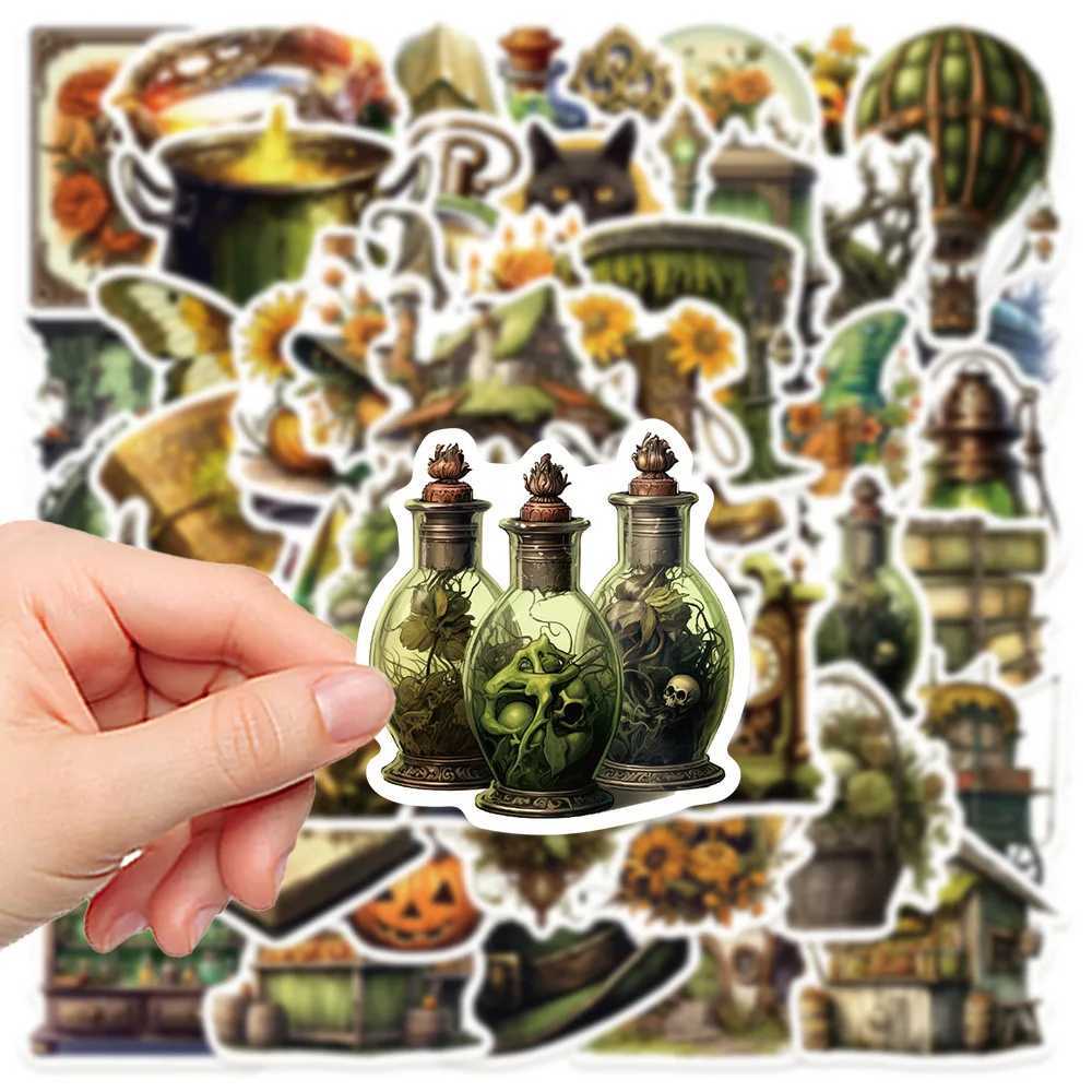 Transfert de tatouage 10 / Retro Gothic Magic World Witch Graffiti Stickers Vintage Jungle Flower Decals Diy Notebook Phone Téléphone ordinateur portable Sticker 240426