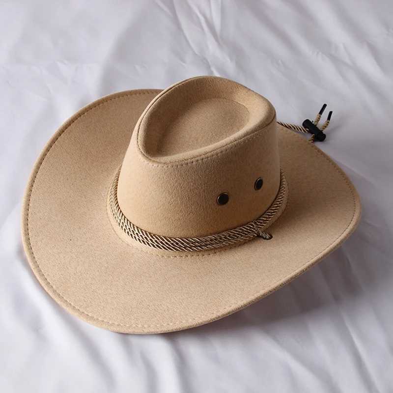 Wide Brim Hats Bucket Hats Vintage Western Cowboy Hat Solid Potted Plant Hat Wide Brim Jazz Hat Outdoor Hiking Travel Sun Protection Y240425