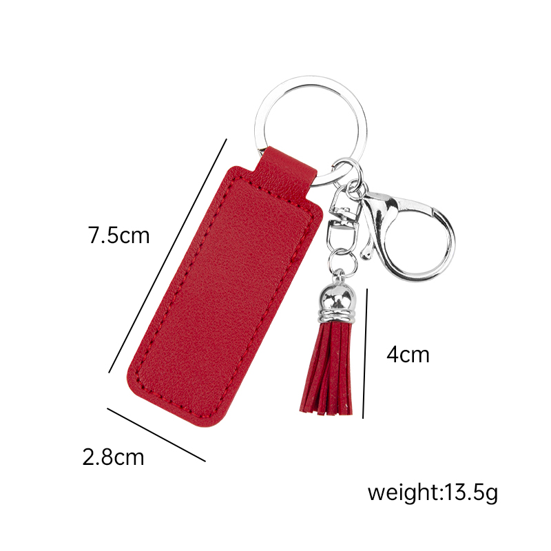 DIY PU LÄDER FRINGE NYCKEL Kedja Simple Business Small Gift Metal Pendant Car Key Chain Logo Accessories