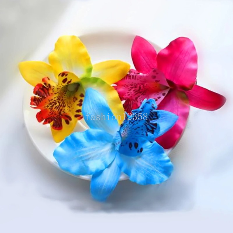 2024 Summer Orchid Hair Clip For Woman Artificial Flower Hairpins Hawaii Beach Wedding Party Hair Grip Hair Accessories