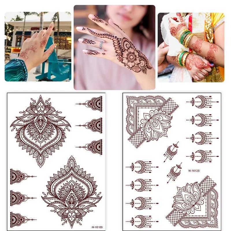 Tattoo -overdracht 5 stijlen Sexy Lace henna Tijdelijke tattoo sticker vrouwen hand sieraden tatoo pasta waterdichte nep body art tattoo stickers yzl2 240427