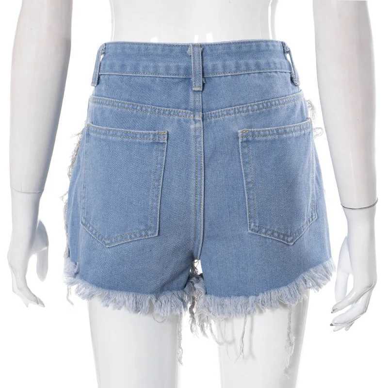 Shorts femminile Fringe in difficoltà di jeans shorts 2023 Summer Y2K Abbigliamento Strtwear Women High Strt Nappel Shorts Jean Sexy Club Pants Outfit Y240425