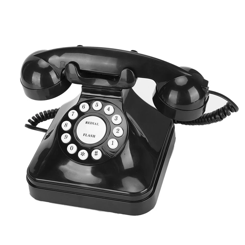 Tillbehör vintage svart multifunktion plast hemmakontor hotell telefon retro tråd på fasttelefon telefoner telefono fijo