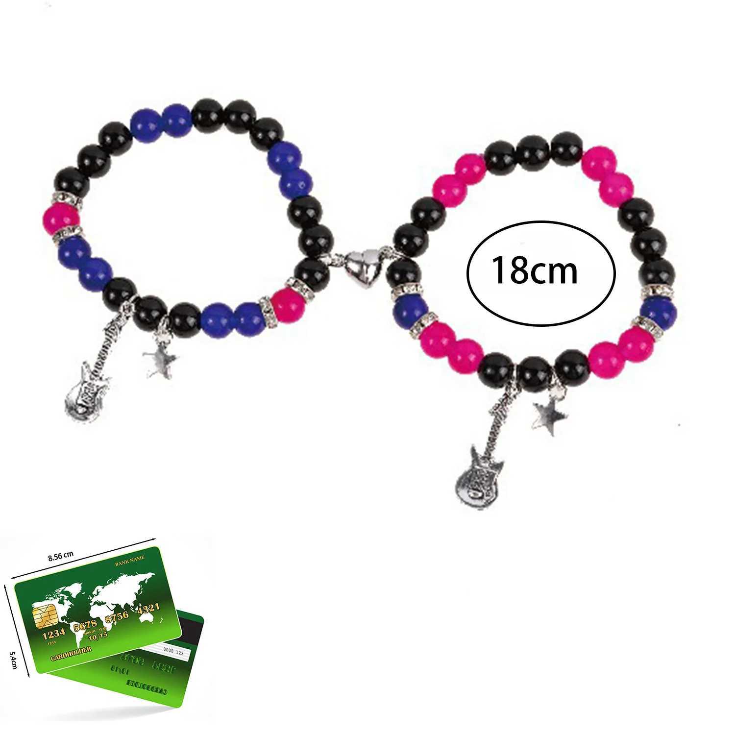 Perle 1 ensemble de perles élastiques Love Magnetic Attraction Couple Bracelets TV Girl Matching qui se soucie vraiment de l'inspiration de l'album