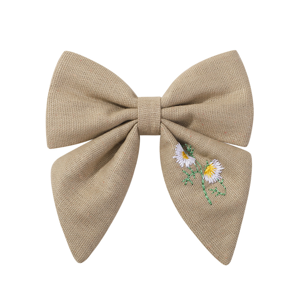 Girls Kids Big Bow Barrettes Solid Color Embroidered Bowknot Clips Hairpins Children Hair Accessories Toddler Cute Headwear YL3883