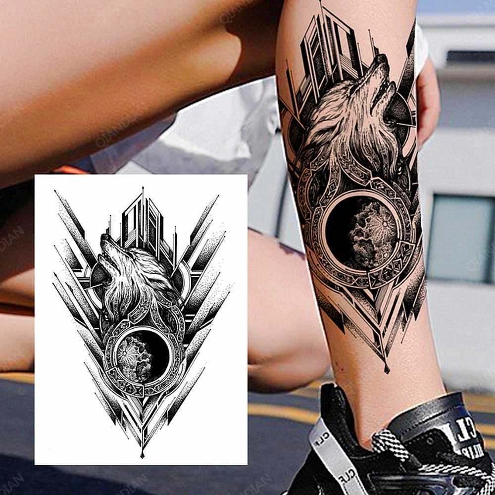 Q3ig tatoeage overdracht 100 stuk groothandel waterdichte tijdelijke tattoo sticker tijger schedel schedel slang bloem body arm mandala cool mouw man vrouwen 240427