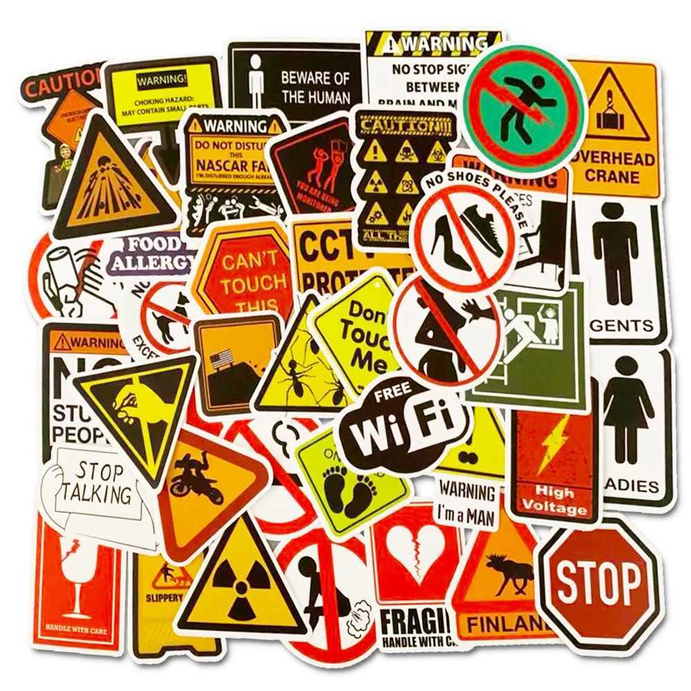 Tattoo -overdracht 10/30/50 stcs WAARSCHUWING STICKERS GEVAAR DANKEN BANGEN HERINNERING WATERPROVENDE DEKKELSTICK NAAR LAPTOP MOTORCYCLE BAGAGE TELEFOON Snowboard 240426