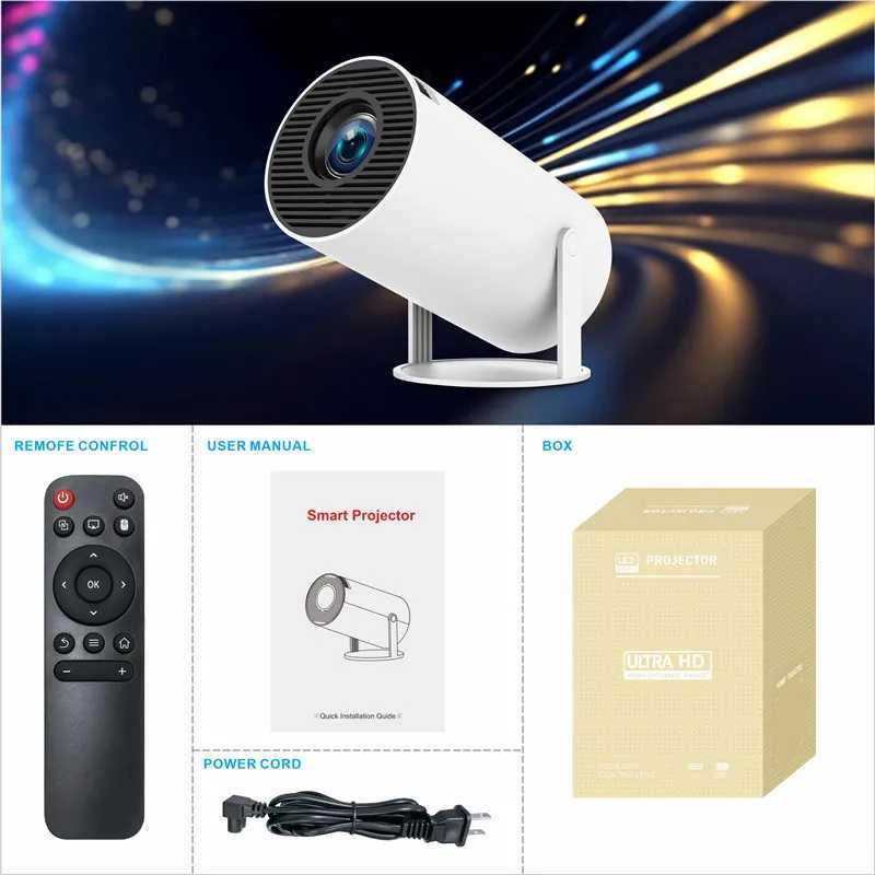 Projectors Ditong HY300 Pro Projector 4K Android 1080p 1280*720p Full HD Home Theater Video Mini LED Projector för filmer Uppgraderad version