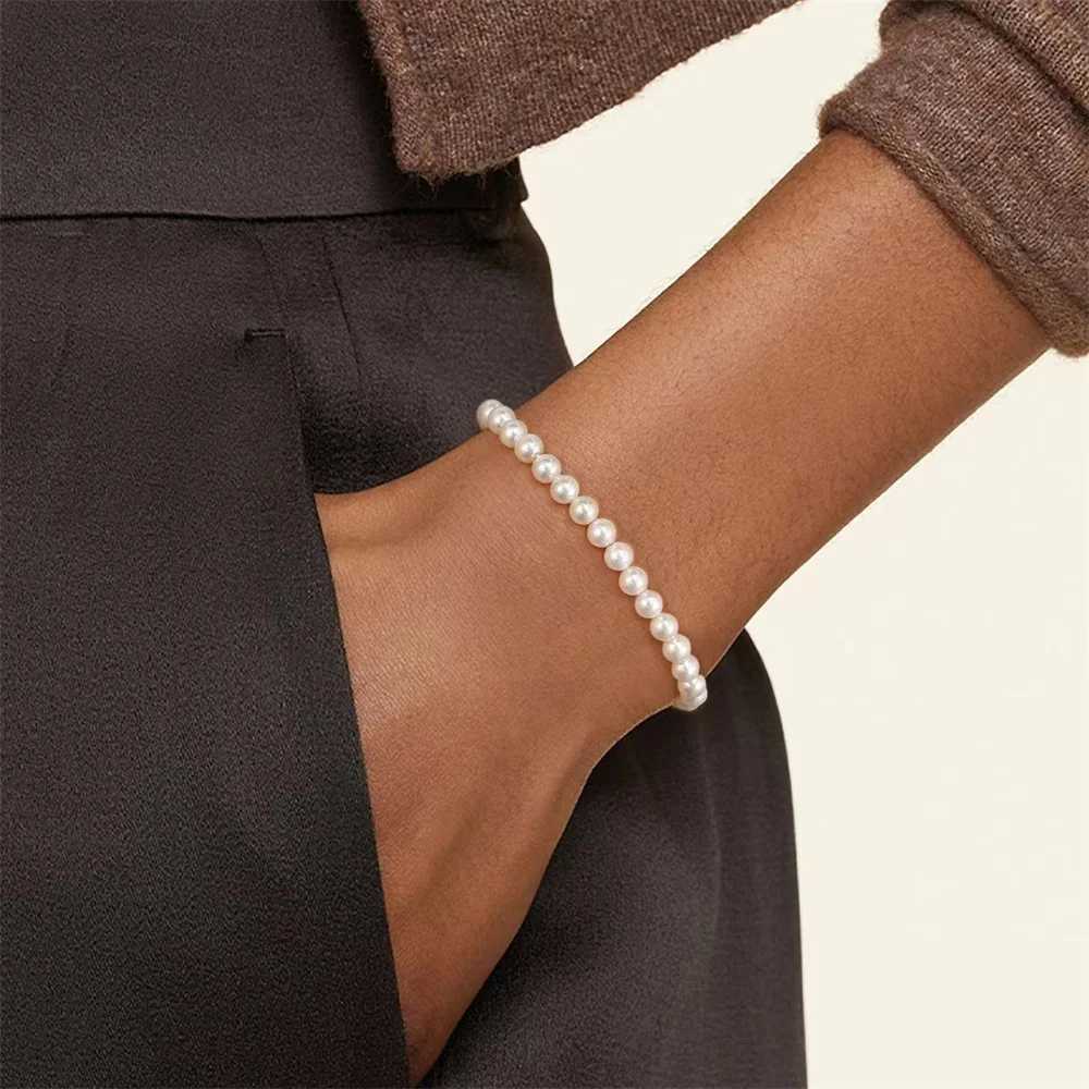 Simple retrò in perline Bracciale perle Bracciale femminile perle acriliche elastiche perle da uomo alla moda regalo da polso da polso da polso