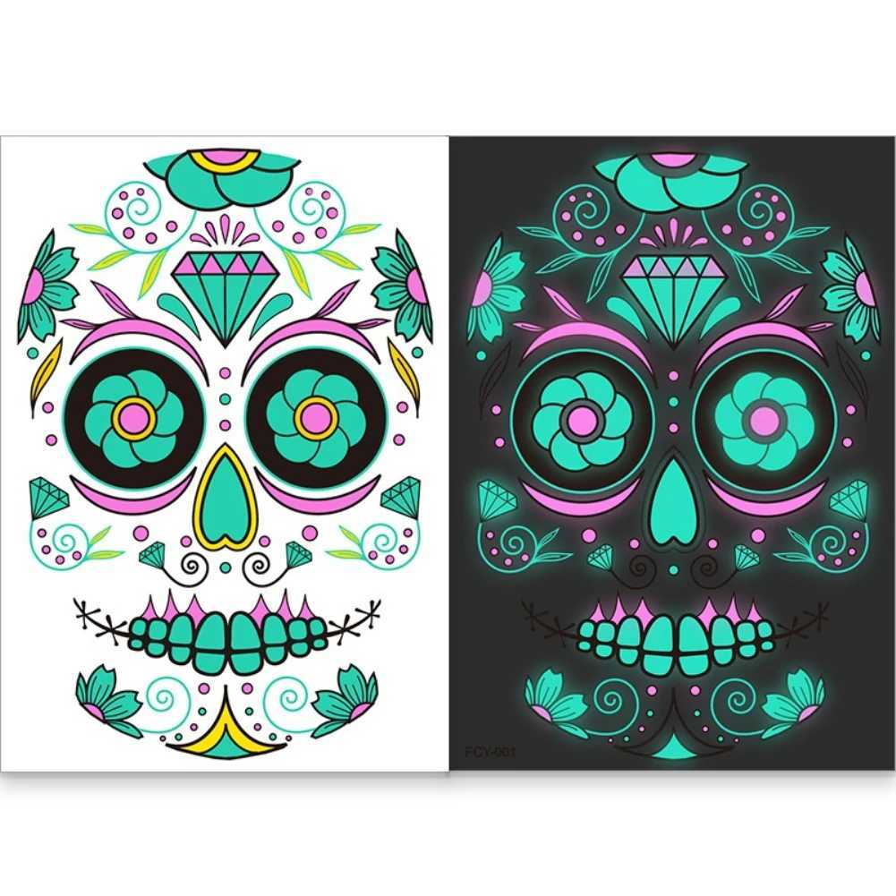 Tatouage Transfert de maquillage pour le visage Autocollant spécial étanche tatouage temporaire tatouages Stickers Day of the Dead Face Tattoos Face Dhy Up Up Halloween Tattoo 240427