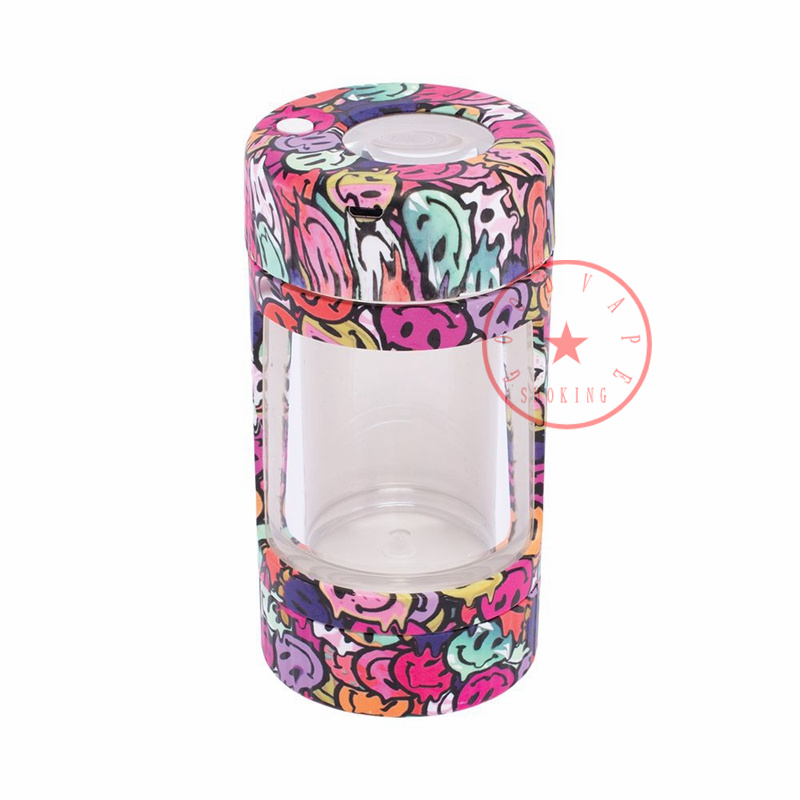 Multifunctional Colorful USB LED Lamp Smoking Bottle Herb Tobacco Grinder Stash Case Sealed Storage Tank Taster Bat One Hitter Magnifying Jar Cigarette Holder DHL